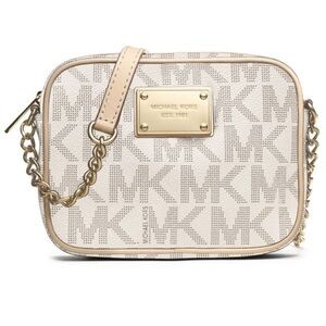 Michael Kors Beige Monogram Crossbody Bag
